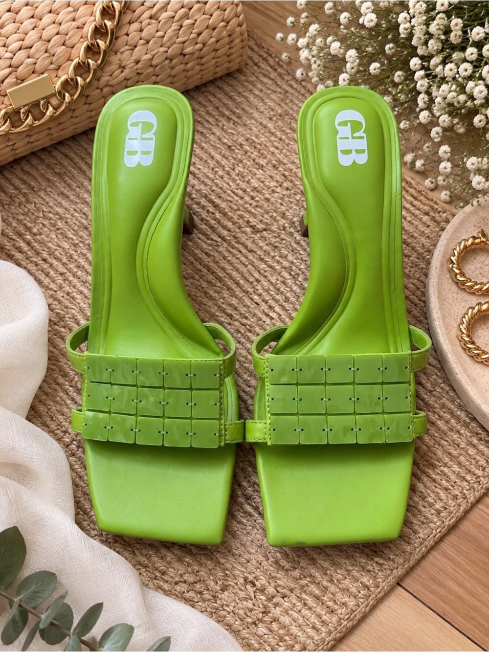 Sea Shell Embellished Mule Heels